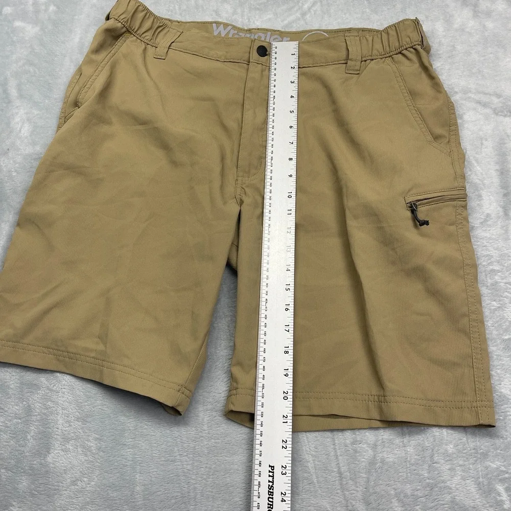 Wrangler Utility Shorts Mens 38 Khaki Outdoor Performance Side Elastic Waist‎